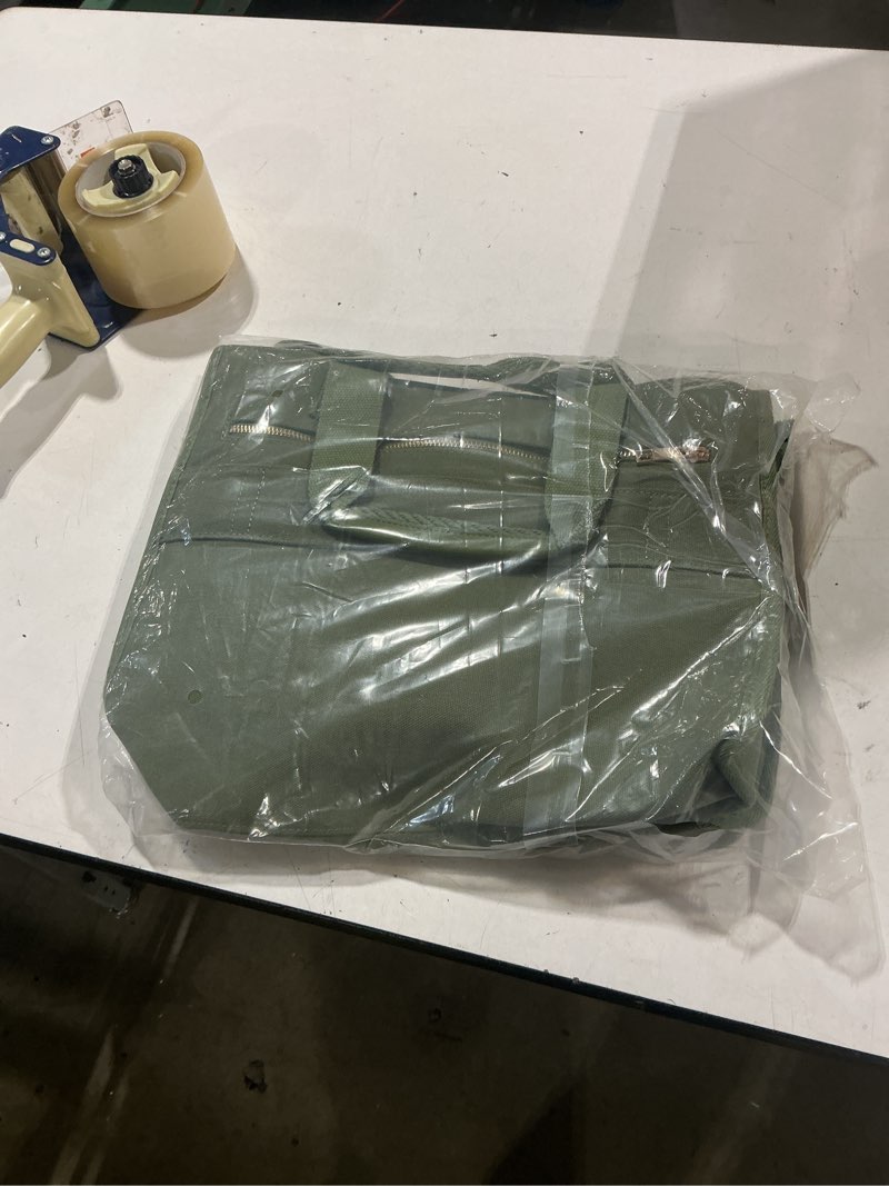Condition photo showing Good Condition for canvas tote bag for women, 15-pockets work laptop tote purse large crossbody nurse teacher bible bag for school travel daily | with strap & zipper, multi compartment, stand upright stably, college shoulder bag, clinical nursing bag, mothers day gifts m5.green medium-14inch