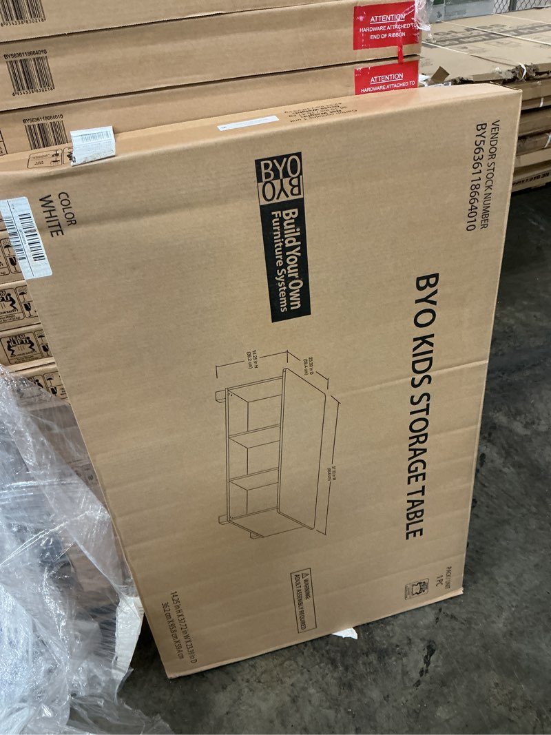 Condition photo showing New/Like New for byo kids activity and cube storage table white