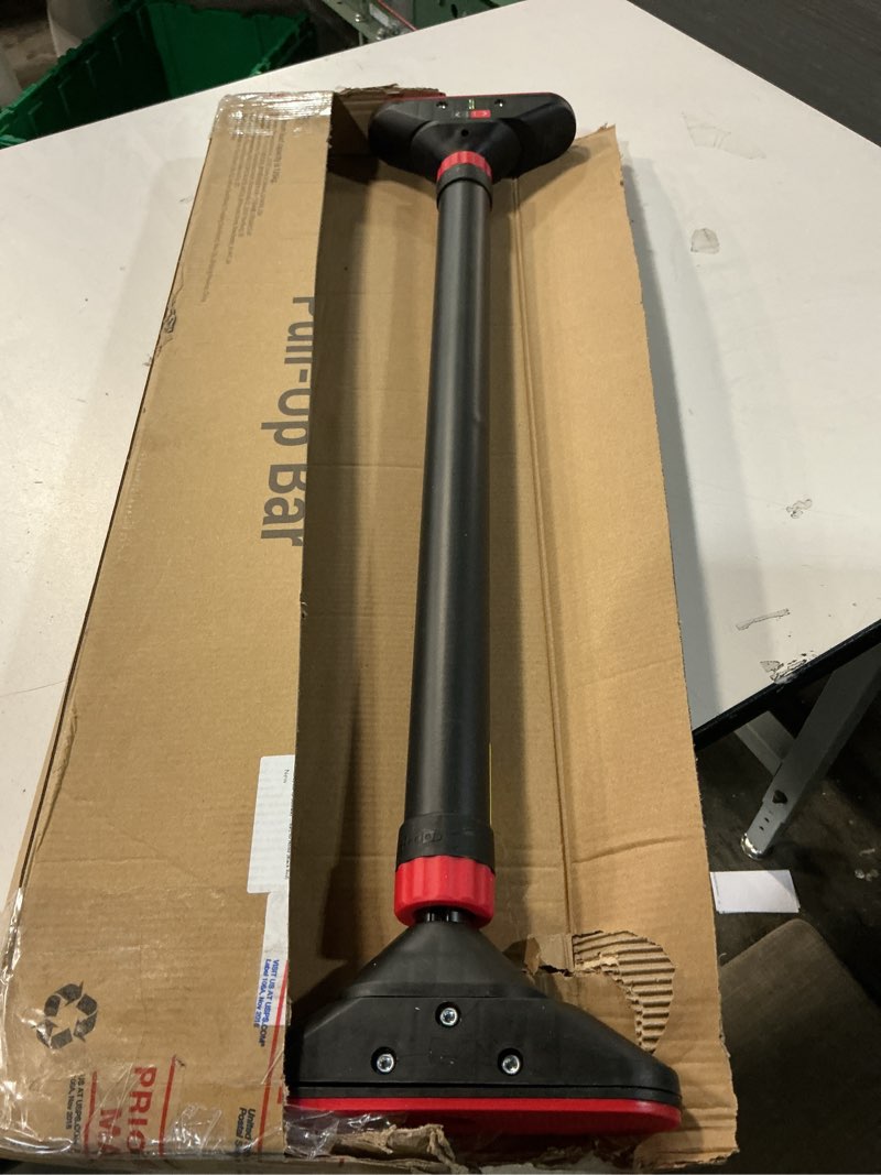 Condition photo showing Good Condition for Pull Up Bar for Doorway: Sportneer Strength Training Pull-up Bars without Screw - Adjustable Width Locking Mechanism Chin Up Bar, Thickened Steel Max Limit 440 lbs Upper Body Fitness Pullup Bars for Home (Black-Red)