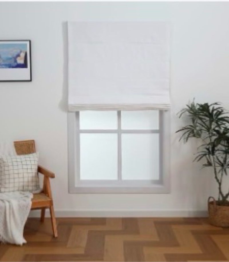linen bliss cordless roman blind 37x64 white