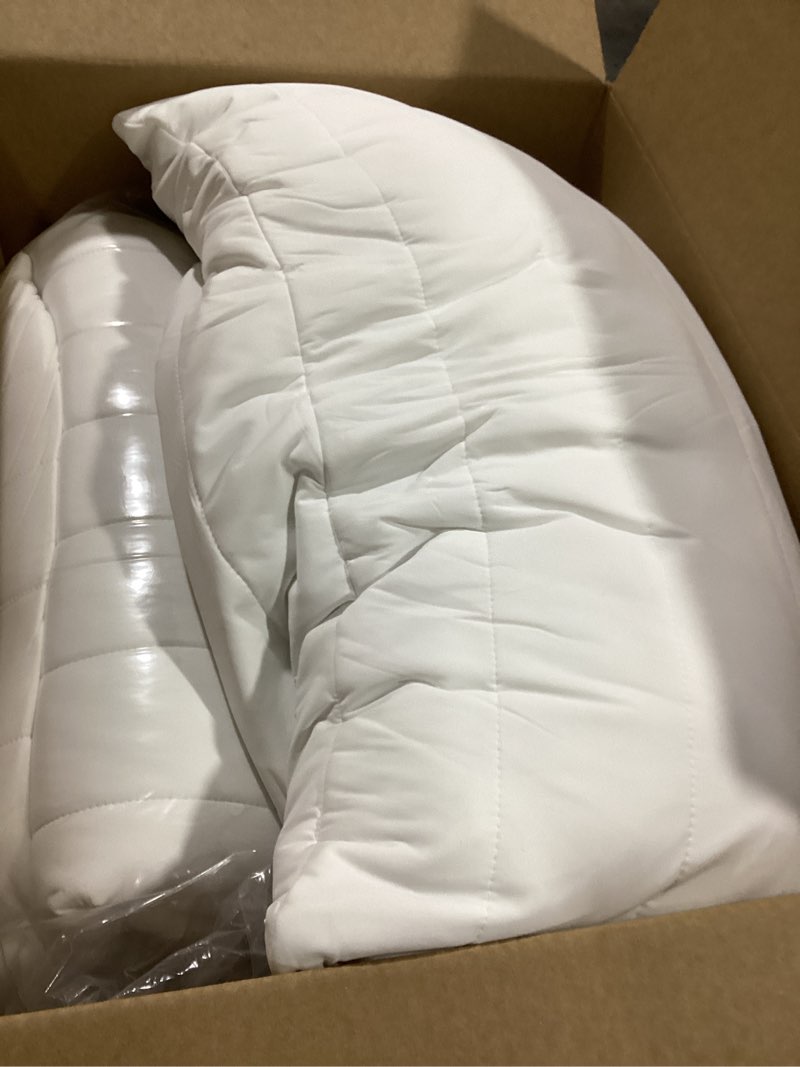 Condition photo showing As Is for Serta Cooling Quilted Hypoallergenic Soft/Medium Bed Pillows for Side, Stomach or Back Sleepers (2 Pack) White Cooling Queen Soft/Medium