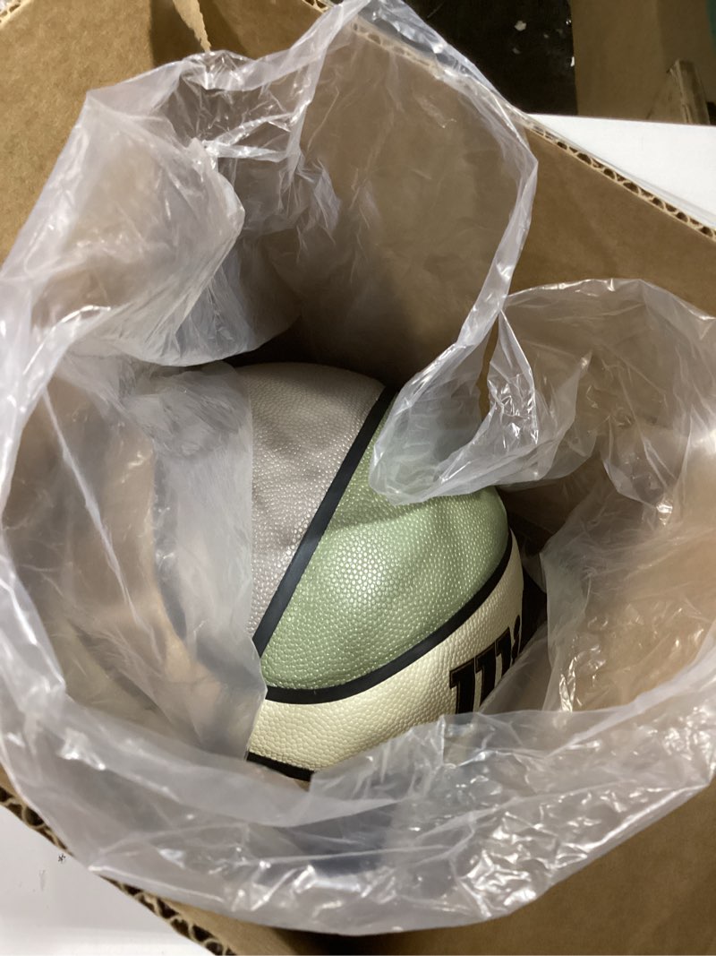 Condition photo showing Good Condition for Wilson NBA Forge Wow Indoor/Outdoor Basketball - Beige/Green, Size 7-29.5" Forge Size 7 -29.5" Beige Green