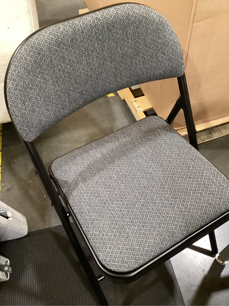 Condition photo showing Good Condition for kaihaowin padded folding chairs upholstered single foldable chair with ultra thick padded seat comfortable metal chairs indoor with comfortable fabric cushion for indoor-grey grey 1