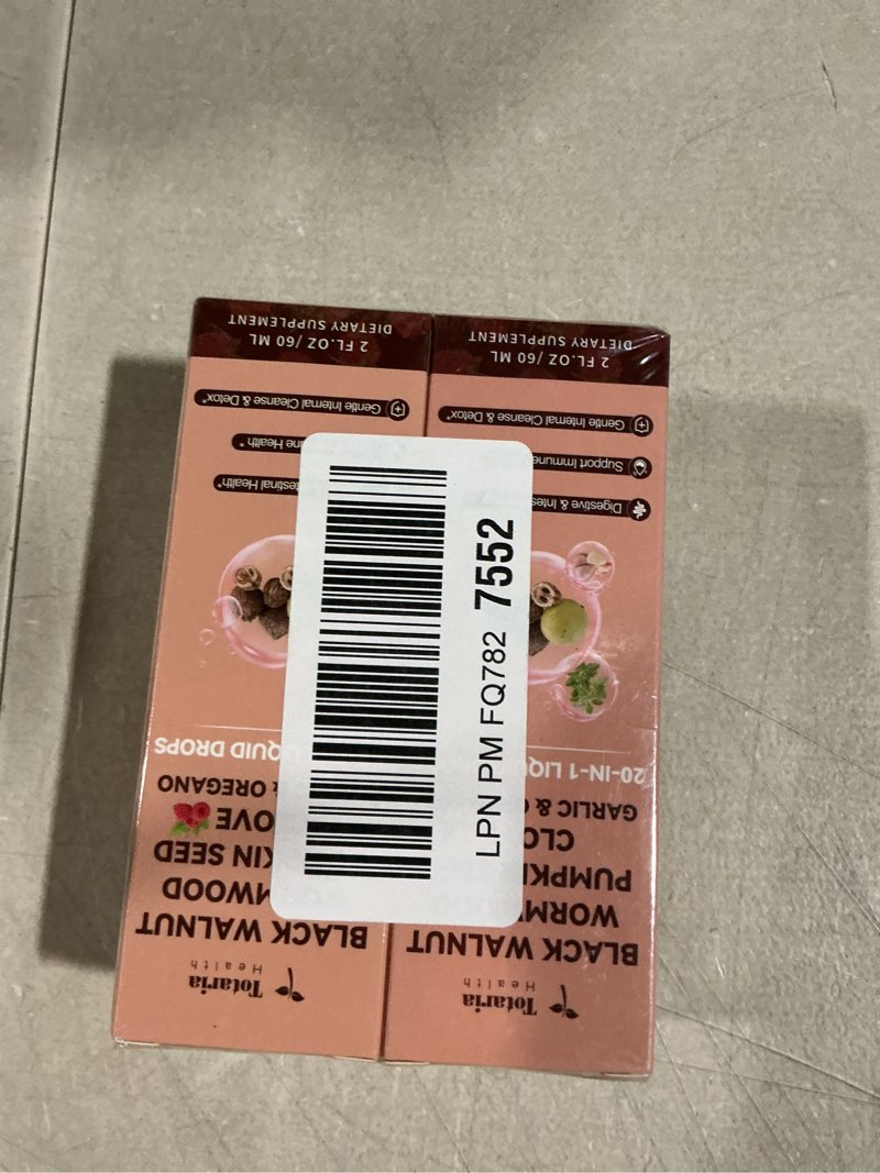 Condition photo showing New/Like New for totaria 2 pack 20 in 1 black walnut wormwood tincture - clove,pumpkin seed,garlic,oregano,berberine - gentle gut cleanse & digestive health - alcohol-free,gut-friendly -raspberry flavor - 4fl 2 fl oz (pack of 2)