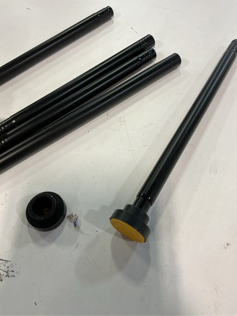 Condition photo showing As Is for 1 Inch Diameter Adjustable Tension Rods for Windows 31 to 56 Inch - Black