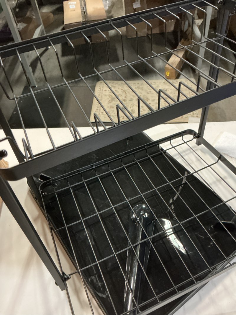 Condition photo showing Good Condition for Sakugi 2-Tier Dish Drying Rack - Stainless Steel Dish Rack with Cutlery & Utensil Holders for Kitchen Counter, Sink Organization and Storage Essentials, Home Decor, 15" W x 11.4" L x 15" H, Black Black Large