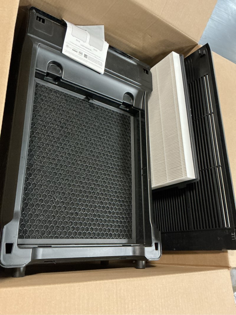 Condition photo showing As Is for winix 5510 air purifier (new generation of 5500-2 with app support) for home large room up to 1881 ft² in 1 hr, true hepa, high deodorization carbon filter and auto mode, captures pet allergies, smoke polished charcoal gray air purifier