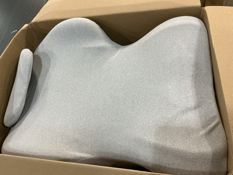 Condition photo showing Good Condition for generic adult ergonomic memory foam bed triangle wedge pillow headboard for sitting up back neck pain relief with face down massage prone pillow function for reading, with washable cover (grey)