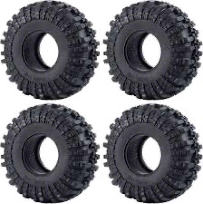 GIXCEL 1.9 Inch RC Rock Crawler Tires Butyl Rubber Construction with Enhanced Inner Liner & Compound