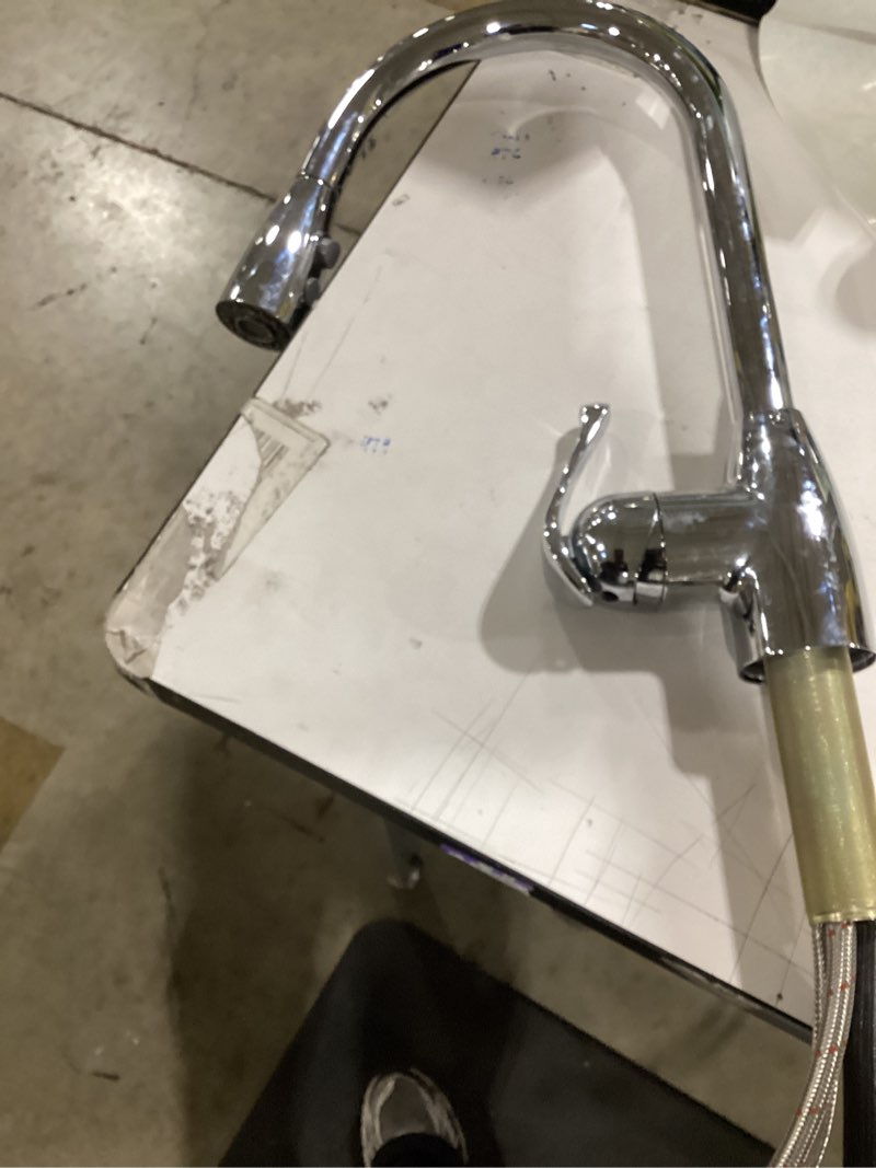 Condition photo showing As Is for KOHLER Graze Polished Chrome Single Handle Deck-mount Pull-down Kitchen Faucet with Sprayer