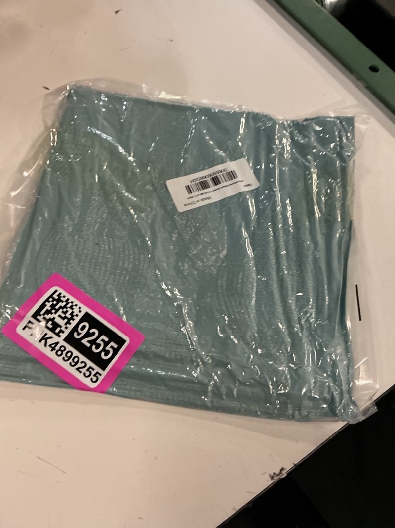 Condition photo showing New/Like New for decoruhome throw pillow covers 18x18 inch set of 2, soft plush faux wool aqua solid couch pillow covers, accent farmhouse neutral square pillow cases for sofa bed living room 18" x 18" (pack of 2) aqua