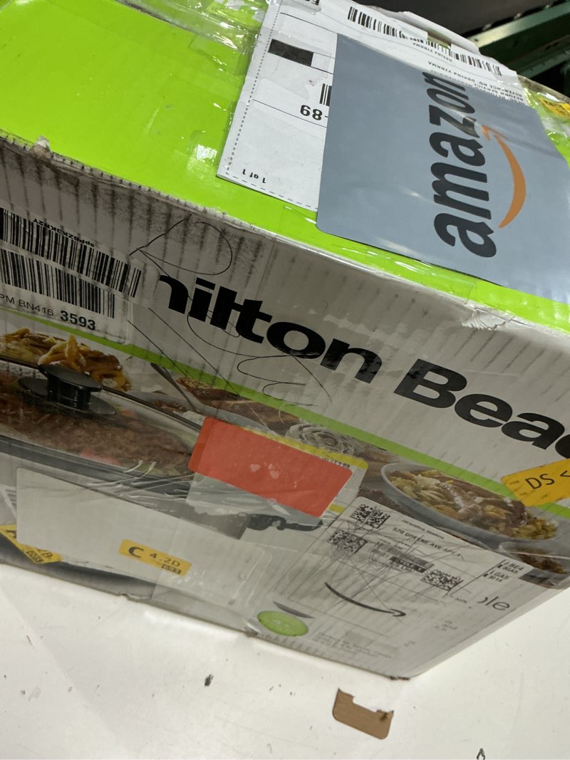 Condition photo showing As Is for Hamilton Beach 4 Quart Programmable Slow Cooker with Flexible Easy Programming, 5 Cooking Times, Dishwasher-Safe Crock & Lid, Silver (33443) 4 Quarts