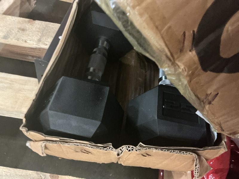 Condition photo showing Good Condition for (pick up 3 box ) cap barbell coated dumbbell weight | multiple options pairs & sets chrome handle 50 lb - set (25,20,15 lb x 2)