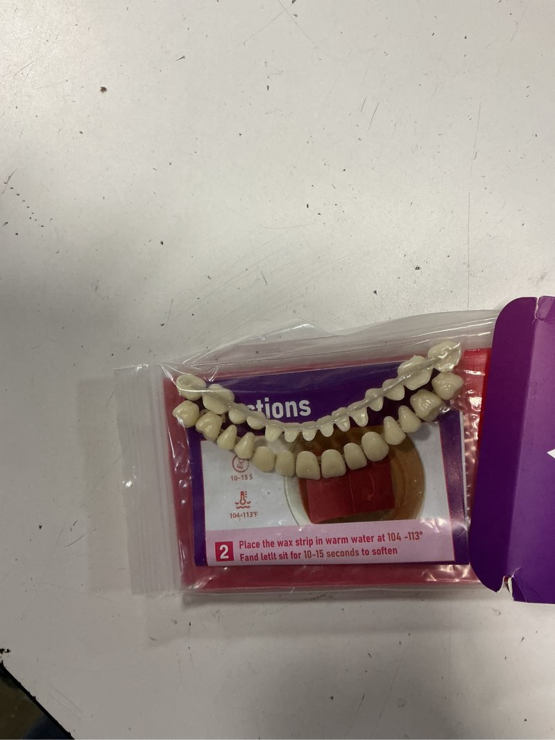 Condition photo showing Good Condition for at-home diy denture kit: full set of upper & lower false teeth for diy smile transformation-zz5 flesh color with purple box