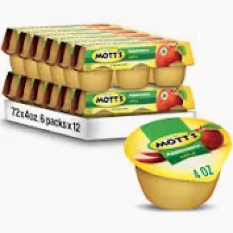 (Best by :aug 19 25) Mott's Applesauce Cups, 4 Oz, 72 Count (12 Packs Of 6) - No Artificial Flavors, Good Source Of Vitamin C, Nutritious Family Snack