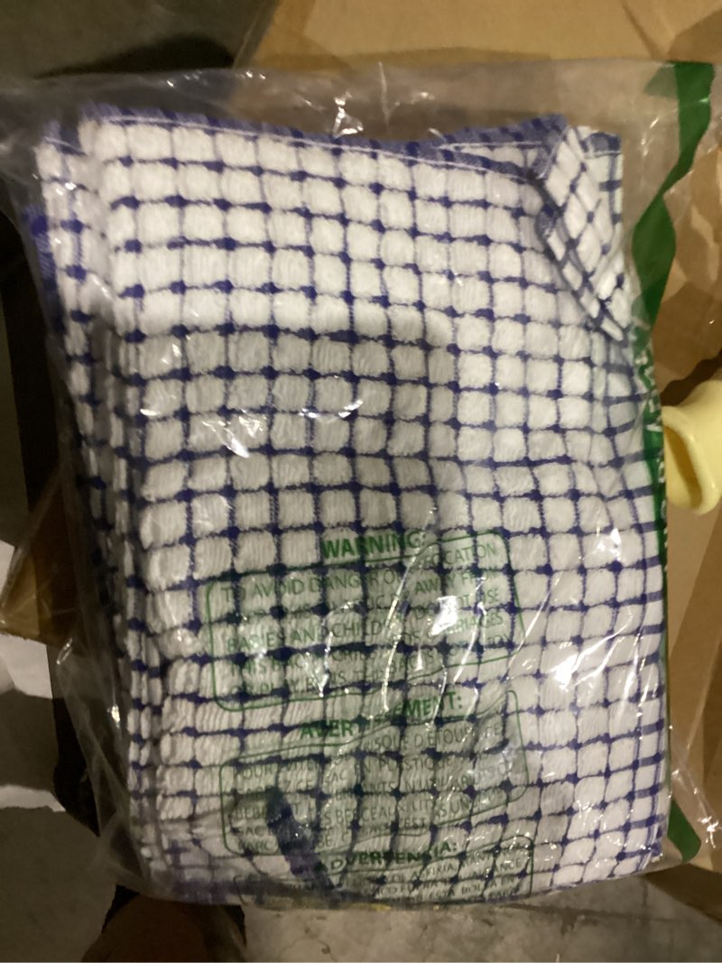 Condition photo showing Good Condition for Homaxy Kitchen Towels and Dishcloths Set, 16 x 25 and 12 x 12 Inches, Set of 8 Cotton Terry Kitchen Dish Towels, Super Soft and Absorbent Dish Cloths, Blue Blue 8-Piece Set