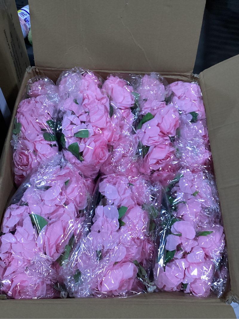Condition photo showing New/Like New for Flower Balls for Centerpieces Wedding Flowers - 10 Pcs Large Fake Rose Balls, Pink Flowers for Centerpieces Tables, Hydrangea Artificial Floral Ball, Arrangement Bouquet for Party, Valentine's Day