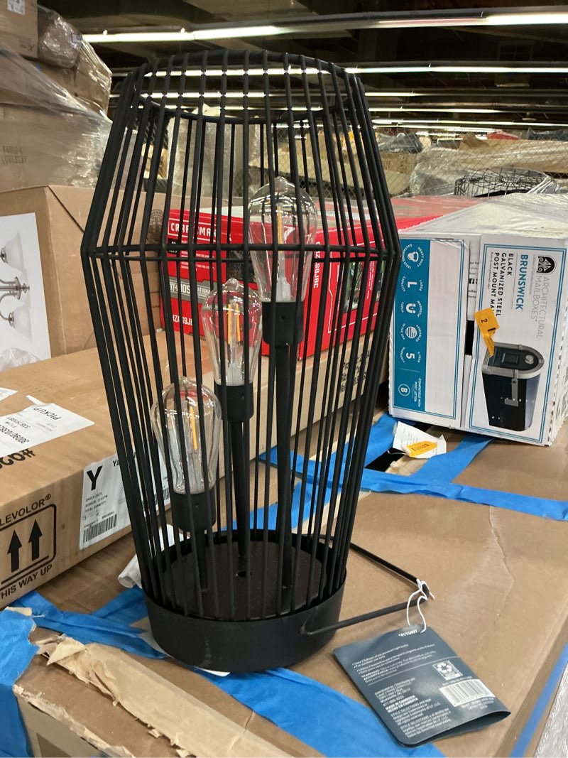 Style Selections 6.5-in x 10.5-in Black Metal Solar Outdoor Decorative Lantern one