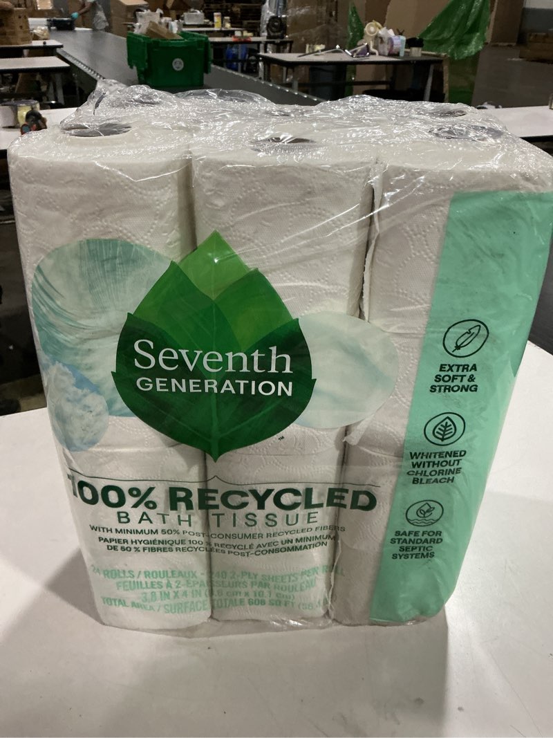 Condition photo showing New/Like New for seventh generation 2-ply recycled bath tissue  24 rolls  5 pack
