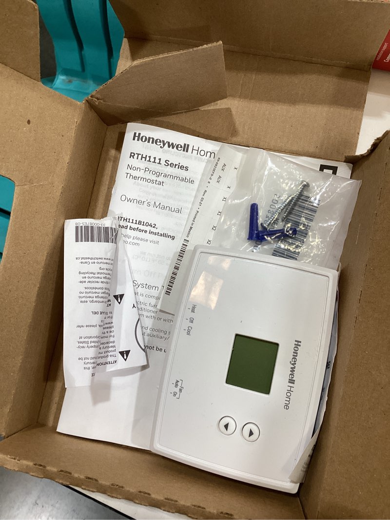 Condition photo showing As Is for horizontal non-programmable thermostat