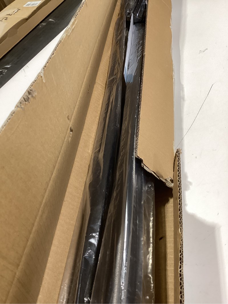 Condition photo showing Good Condition for tension curtain rod 51-145in(4.25-12.08ft), extra long curtain rod no drilling for window or bathroom patio, adjustable spring shower curtain rod, easy to install never rust rod diameter 1.26in-black black 51''-145''