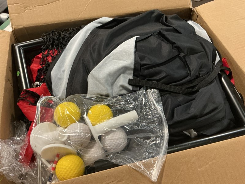 Condition photo showing Good Condition for pro golf net, 10x7ft heavy duty golf practice net with mat, outdoor indoor hitting nets with noise reduce silk target for backyard driving chipping/garage training, christmas golf gifts for men boys