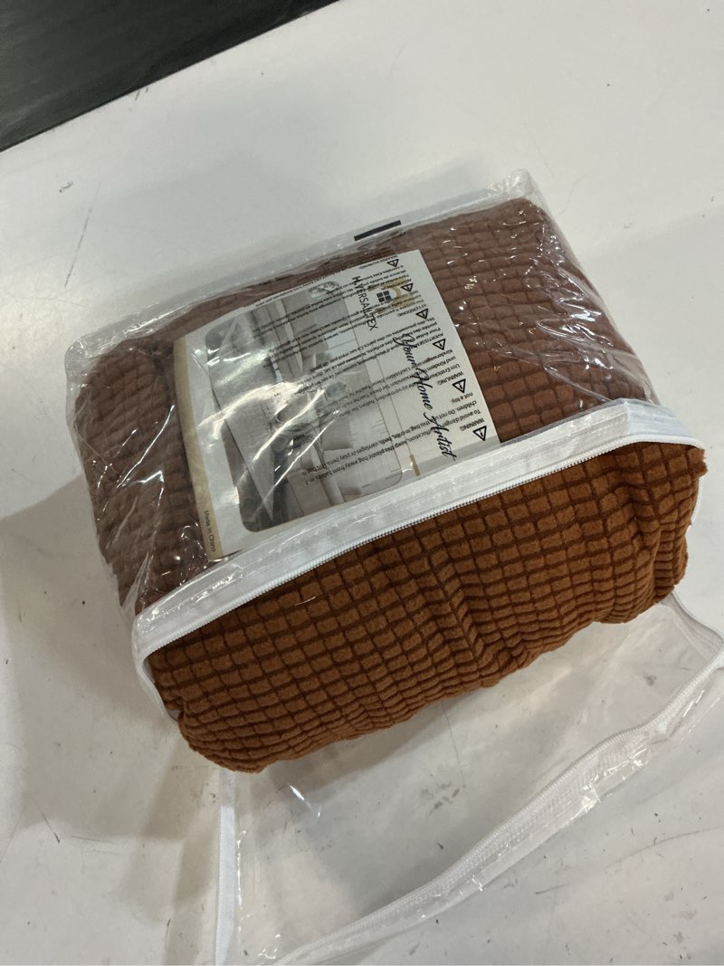 Condition photo showing Good Condition for h.versailtex super stretch individual seat cushion covers sofa covers couch cushion covers slipcover sets thick jacquard textured twill fabric (2 piece medium sofa cushion covers, caramel) caramel 2 cushion loveseat