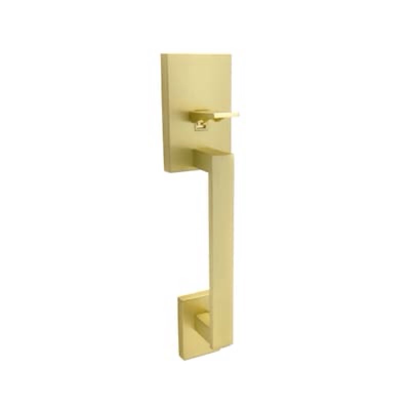 honeywell satin gold interior or exterior keyed entry door handle