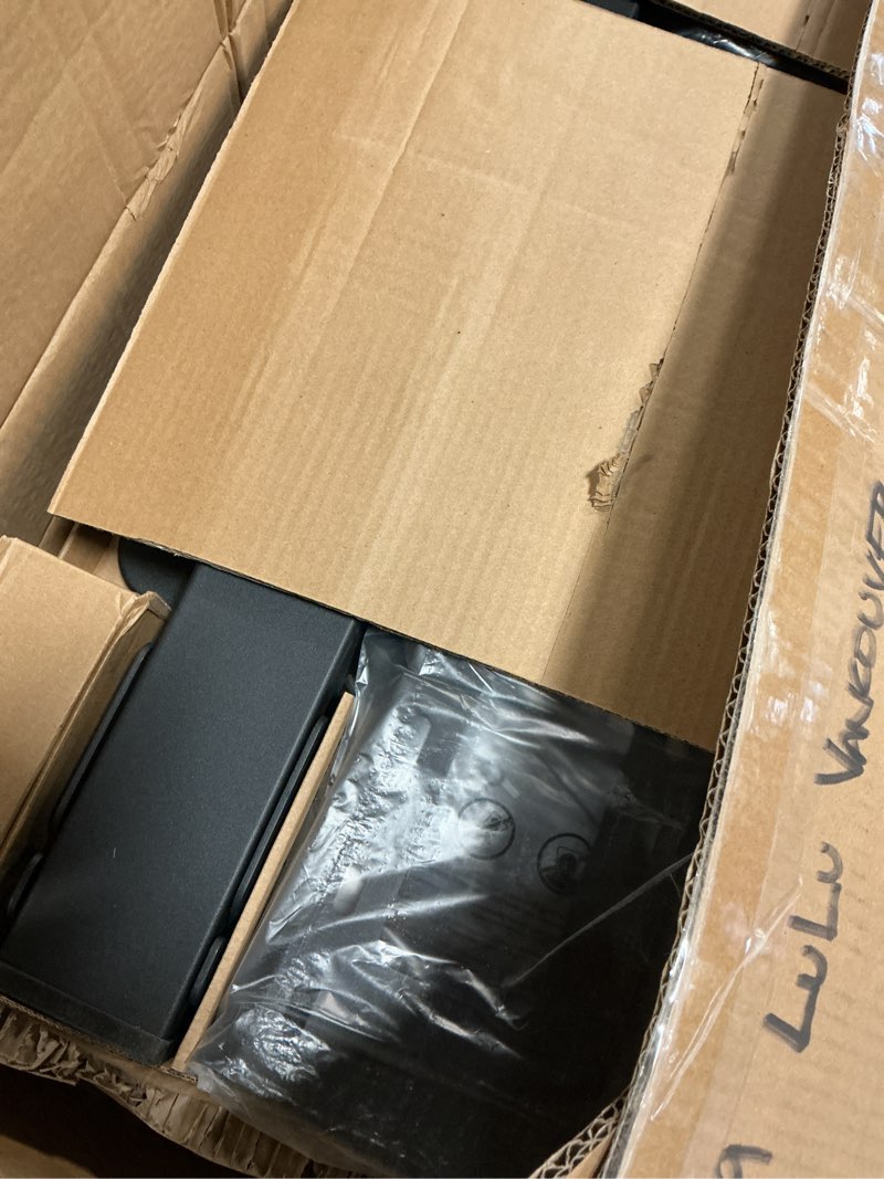 Condition photo showing Good Condition for Steel Base Rolling TV Stand with Power Outlet for 32-75 inch TVs up to 110 lbs, Leveling & Tilt & Swivel Mobile TV Stand with Hidden Wire Management, Height Adjustable Portable Tv Stand, Black 32"-75" with Power Outlet Black