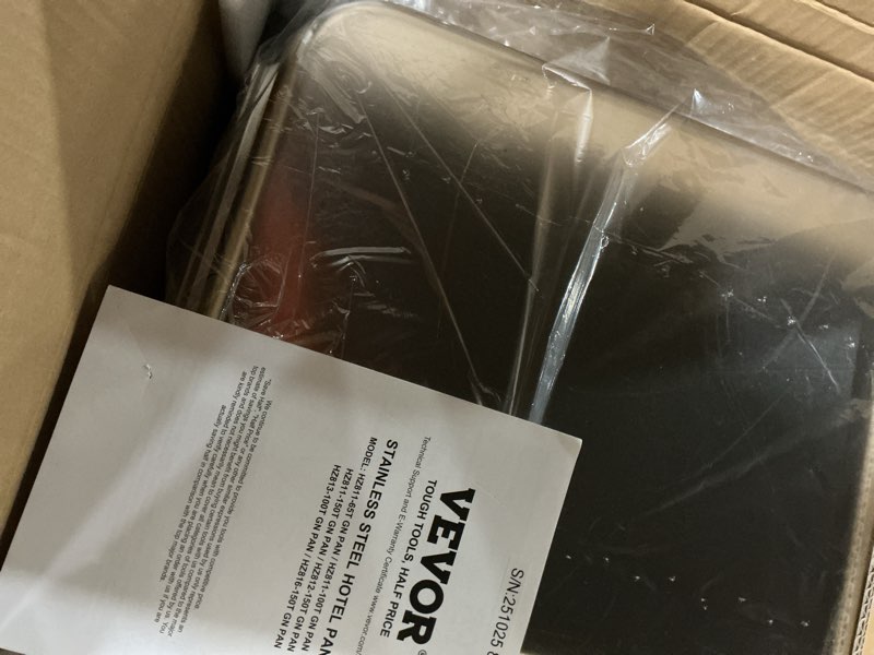 Condition photo showing Good Condition for voisen 2 pack hotel pans,1/1 size 2.5" deep,anti-jamming steam pan,commercial stainless steel pan, steam table pan, catering food pan 2.5" deep 2 pack 1/1 size