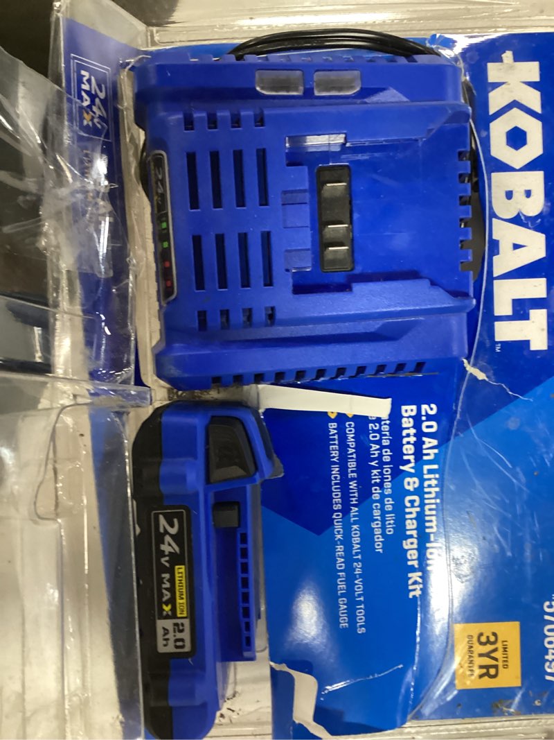 Condition photo showing Good Condition for kobalt 24 -volt 1 -pack lithium-ion ( 2 ah battery and charger )