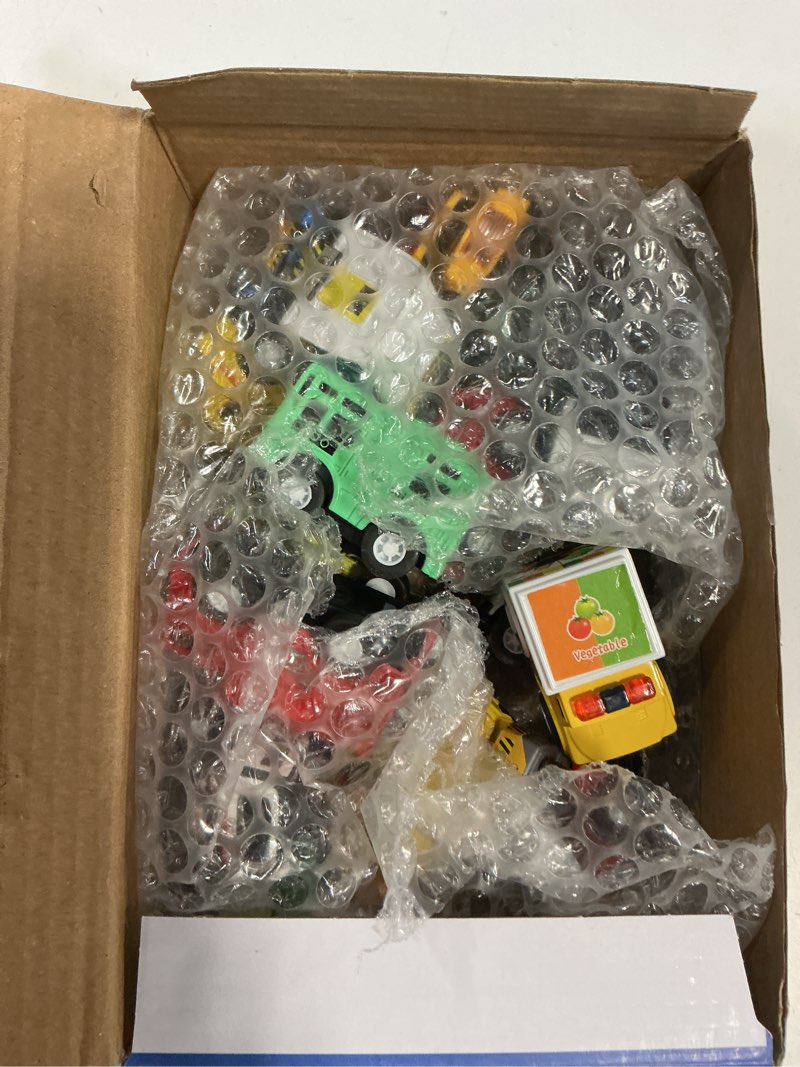 Condition photo showing New/Like New for JOYIN 18 Pcs Pull Back City Cars and Trucks Toy Vehicles Set, Friction Powered Cars Toys for Toddlers, Kids Stocking Stuffers, Treasure Box Gifts for Classroom, Christmas Great Gifts for Grandkids