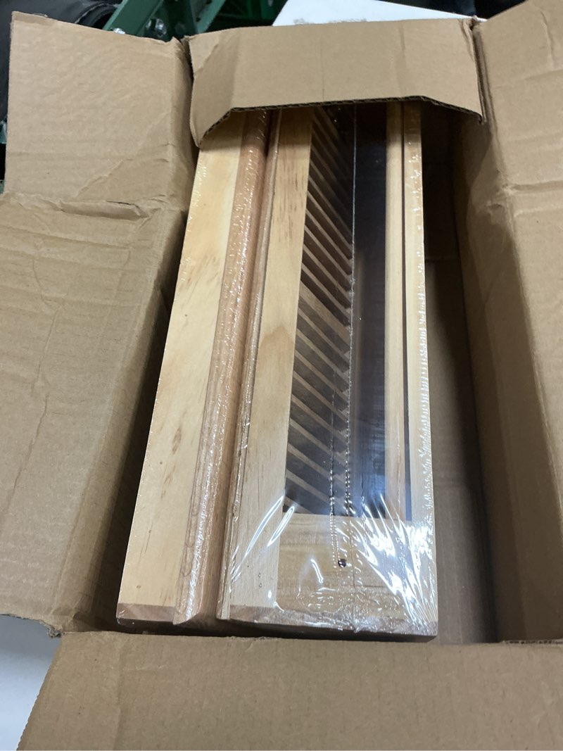 Condition photo showing New/Like New for 2 pack 15 inch wood baseboard register vent cover, decorative red oak floor vent diffuser, wooden baseboard register for hvac air supply for home 2 15 inch