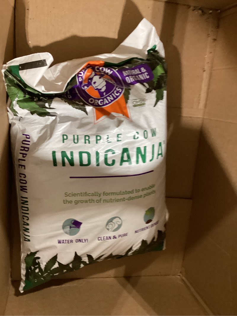 Condition photo showing New/Like New for purple cow organics indicanja 1 cubic foot bag, organic living soil, clean & natural plant based water only super soil for professional indoor & outdoor growers