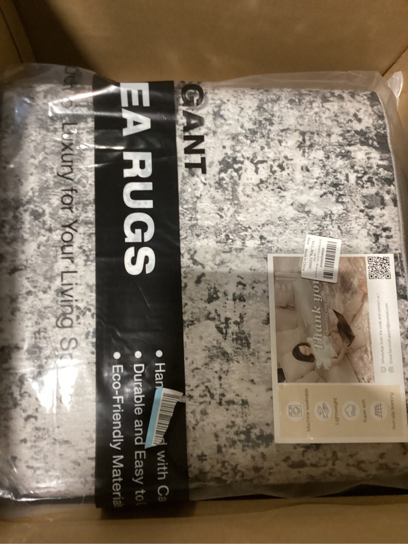 Area Rugs for Living Room: 9X12 Large Soft Washable Rug Modern Abstract Non-Slip Backing Stain Resistant Carpet for Bedroom Dining Room or Home Office Home Decor -Grey Grey 9' x 12' (Rectangular)