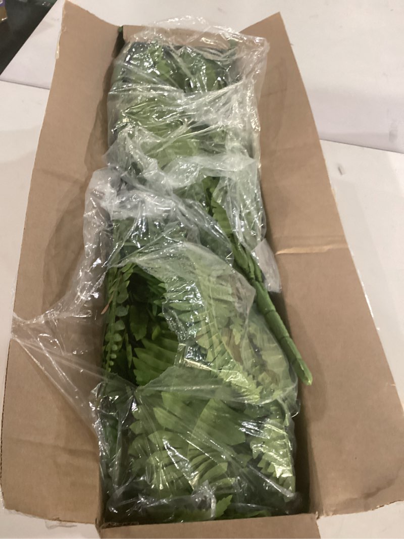 Condition photo showing Good Condition for cqure 48" large fake fern artificial ferns for outdoors,set of 2 88 fronds realistic artificial boston ferns bush plant for indoor outdoor garden porch decor (lifelike,uv resistant,no maintenance) 48" 88 leaves-2pc