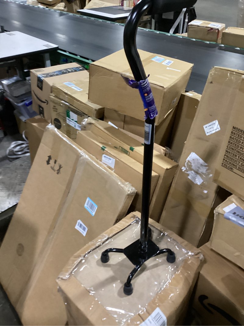 Condition photo showing Good Condition for medline aluminum quad cane with small base for balance, knee injuries, leg surgery recovery & mobility, portable, lightweight walking aid for seniors & adults