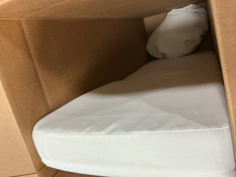 Condition photo showing As Is for Mindful Modern Folding Pro Meditation Chair - Adjustable Meditation Seat with Back Support and Half Moon Buckwheat Meditation Cushion - Comfortable Mindfulness Living Room Floor Chair Classic White