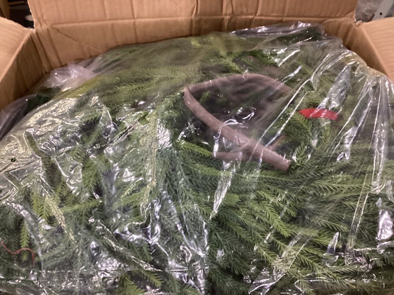 Condition photo showing New/Like New for Christmas Garlands Norfolk Pine Garland Artificial Faux Greenery Garland for Holiday Indoor Mantle Decor (8 Pcs,9 Feet) 9 feet 8