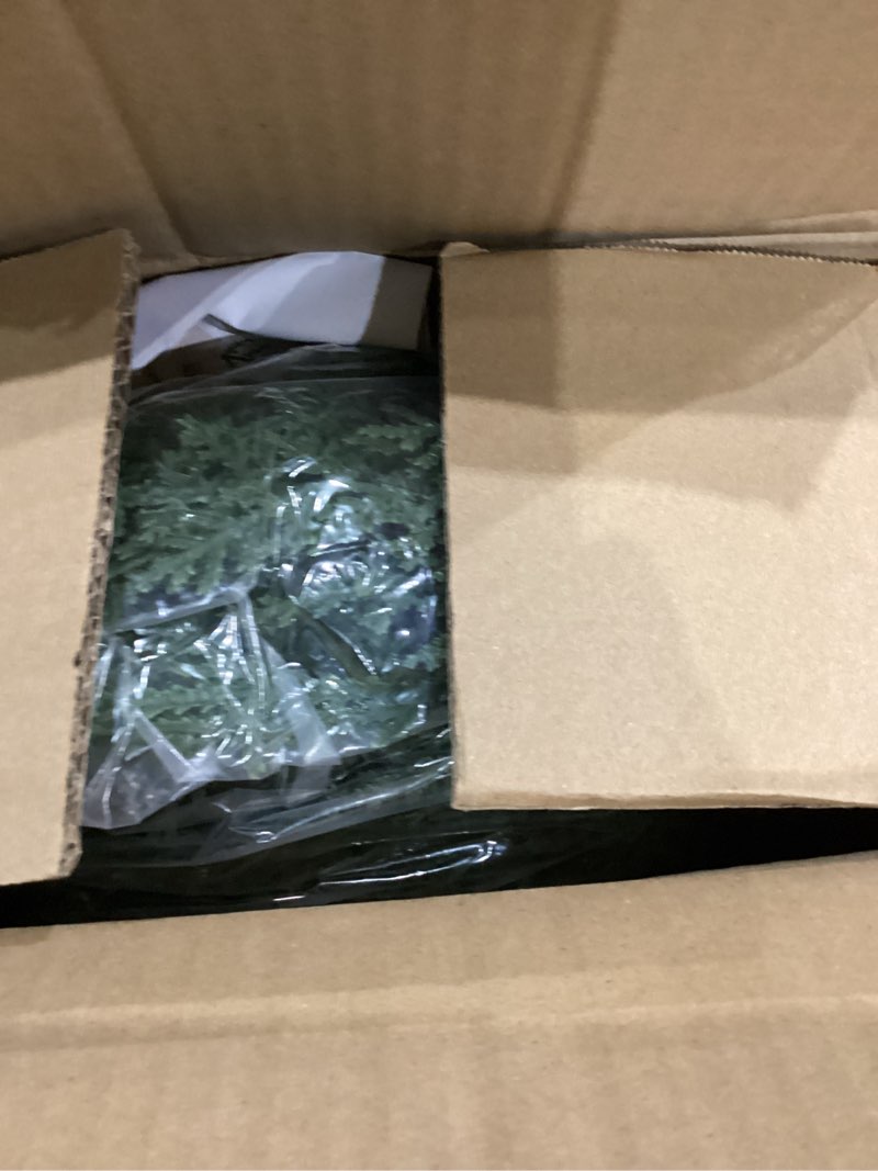 Condition photo showing As Is for Christmas Cedar Garland Realistic with Lights - Cypress Decorations 9ft for Mantle Lighted Faux Pine Garlands for Xmas Home Decoration Indoor Stairs Railing Fireplace 9 Ft Outdoor Prelit Door Decor 9Ft 1