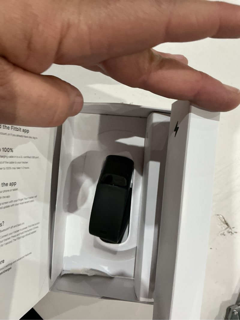 Condition photo showing As Is for fitbit charge 6 fitness tracker with google apps, heart rate on exercise equipment, 6-months premium membership included, gps, health tools and more, obsidian/black, one size (s & l bands included) black case w/ black band tracker