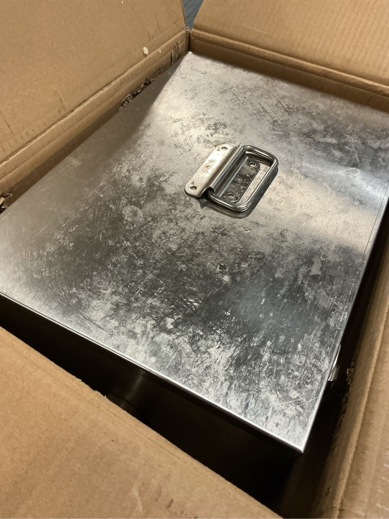 Condition photo showing As Is for beamnova 8lbs commercial grease trap stainless steel interceptor for restaurant side inlet