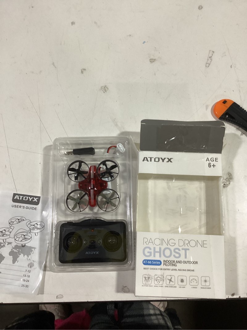 Condition photo showing Good Condition for mini drone for kids & beginners, indoor portable hand operated/rc nano helicopter quadcopter with auto hovering, headless mode & remote control, children's day gift for boys and girls -red.4-blade design delivers greater stability and increased thrust.