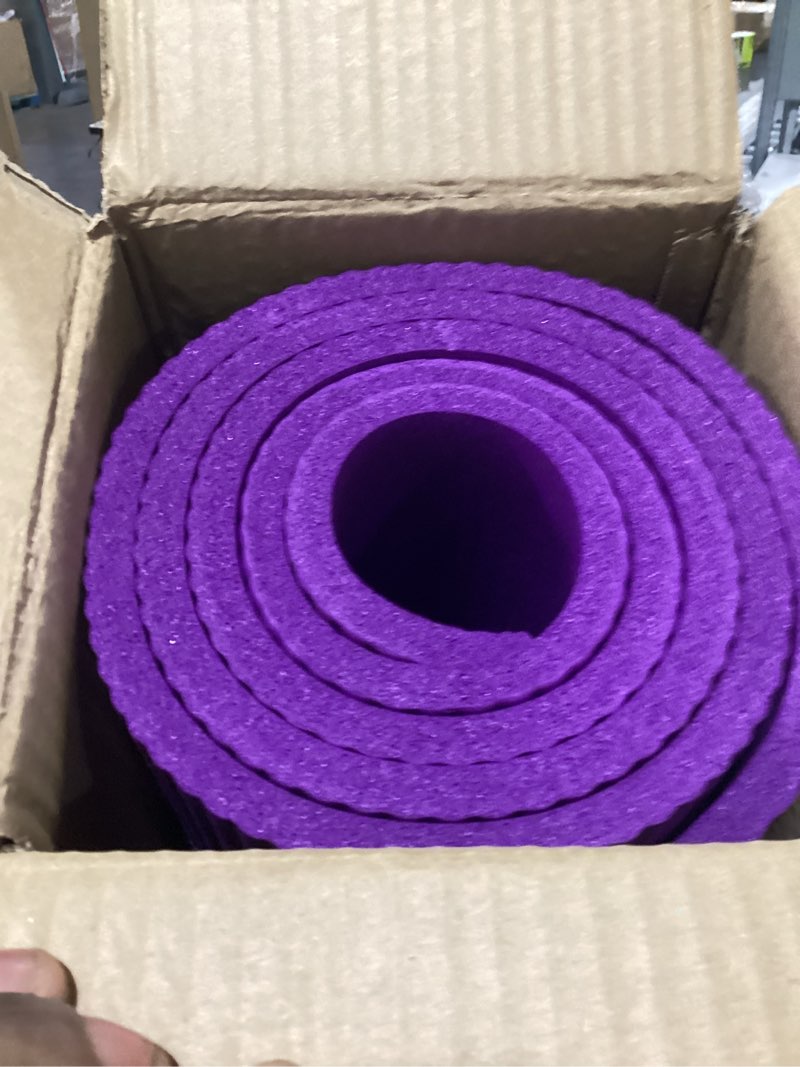 Condition photo showing As Is for Gaiam Gaiam Essentials 2/5" Thick (10mm) Yoga & Pilates, Fitness & Exercise Mat with Easy-Cinch Carrier Strap Cusion Support For Fitness and Gym Workouts Purple 2/5" (10MM)