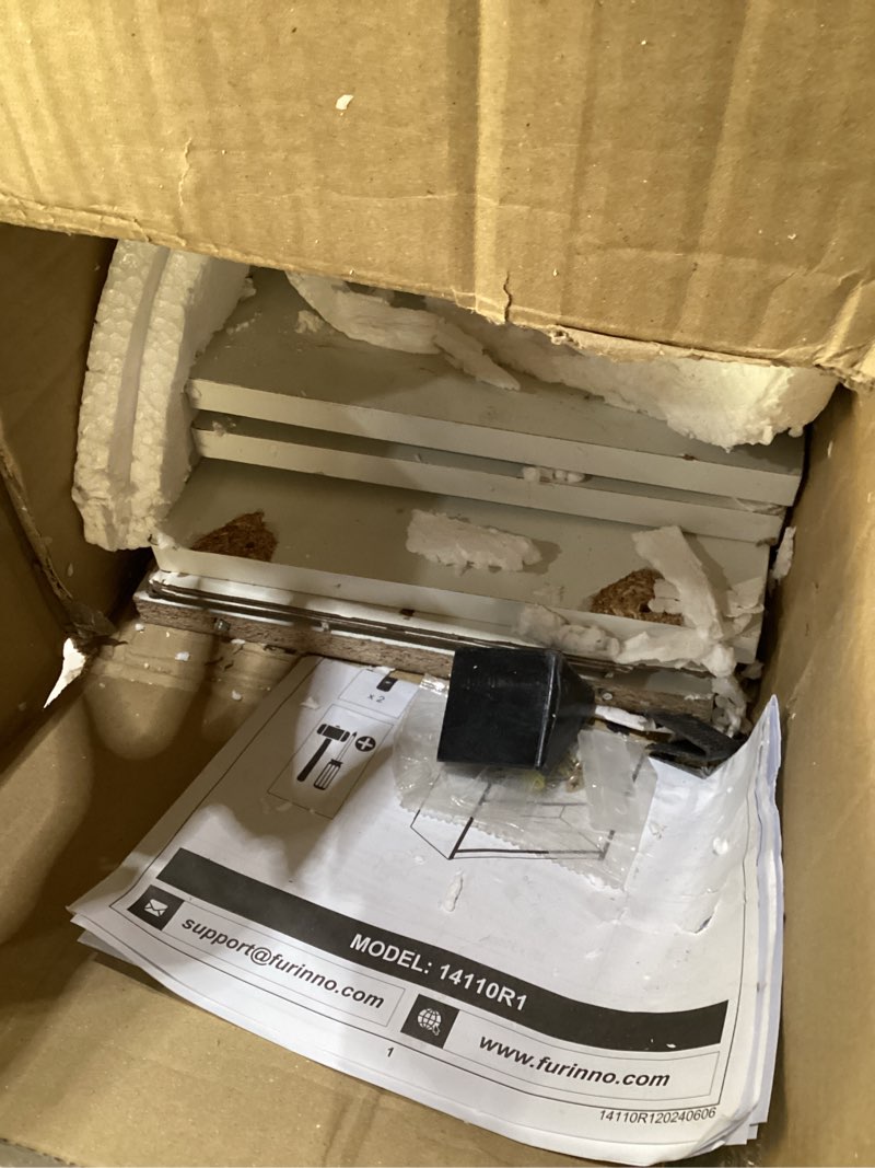 Condition photo showing As Is for FURINNO JAYA Simply Home 5-Shelf Bookcase, 5-Tier, White, USED