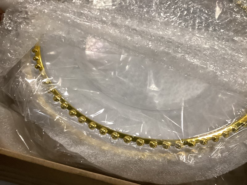 Condition photo showing Good Condition for 13-Inch Acrylic Clear Charger Plates,Gold Charger Plate Set of 10pcs - Elegant Decorative Dinner Plates Chargers for Wedding Reception, Holiday Party, Family Gathering & Table Setting 10 Acrylic Round Gold