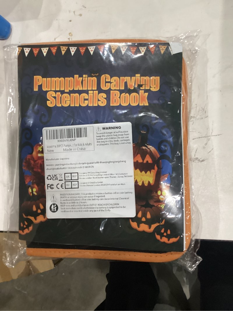 Condition photo showing New/Like New for Pumpkin Carving Tools, Halloween Pumpkin Carving Kit, All in One Professional Pumpkin Carving Set with Stencils and Candles, Heavy Duty Pumpkin Carving Kit for Kids & Adults