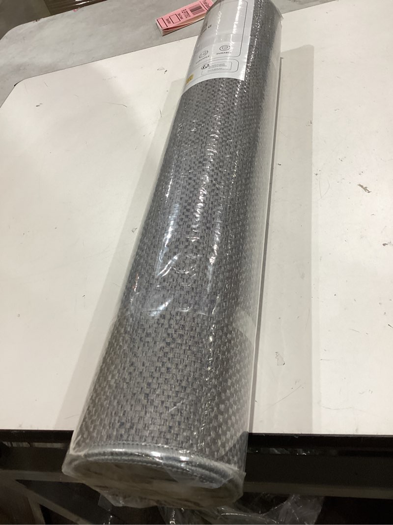 Condition photo showing New/Like New for color&geometry door mat 2'2"x7'11" runner rug with rubber backing, non slip washable hallway kitchen, carpet runners for hallway living room bedroom, light grey (rolled-up no creases) light grey 2'2" x 8' (rectangular)