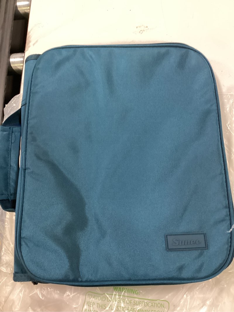 Condition photo showing New/Like New for sunee zippered binder bag with handle, 2-inch 3-ring o-ring, 500-sheet capacity, includes zip pocket, 5-tab expanding file folder, multi-pocket organizer binder for middle school, dark teal-green