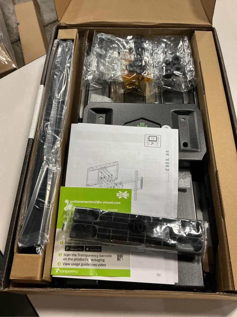 Condition photo showing Good Condition for usx mount full motion tv wall mount for most 42-90 inch flat screen/led/4k, tv mount bracket dual swivel articulating tilt 6 arms, max 16" wood studs, vesa 600x400mm, holds up to 132lbs for 42" to 90" tvs, 16" studs